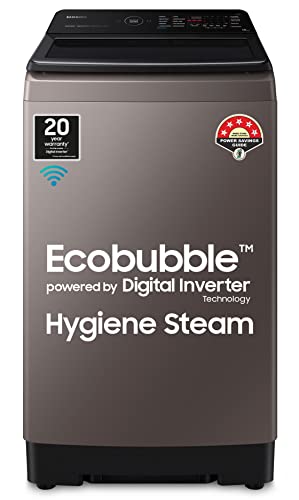 Samsung 10 Kg '5 star Ecobubble™ Wi-Fi Inverter Fully Automatic Top Load Washing Machine (WA10BG4686BRTL, Rose Brown), Bubble Storm & Super Speed technology